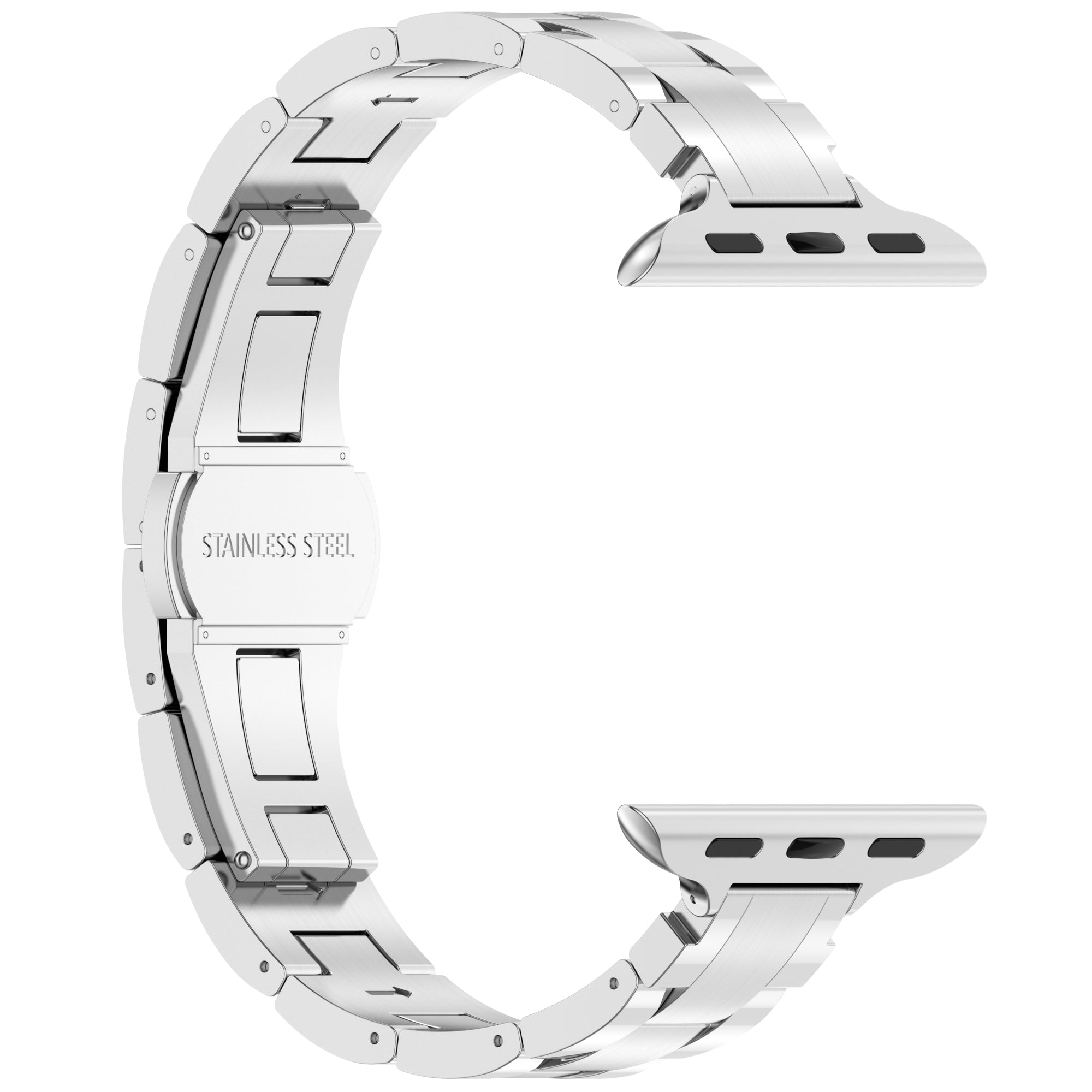 For Apple Watch Ultra 2 Ultra 49mm / Series 9 8 7 45mm / 6 5 4 SE (2023) SE (2022) SE 44mm / 3 2 1 42mm Metal Smart Watch Band - Silver 2 For Apple Watch Ultra 2 Ultra 49mm / Series 9 8 7 45mm / 6 5 4 SE (2023) SE (2022) SE 44mm / 3 2 1 42mm Metal Smart Watch Band - Silver 2